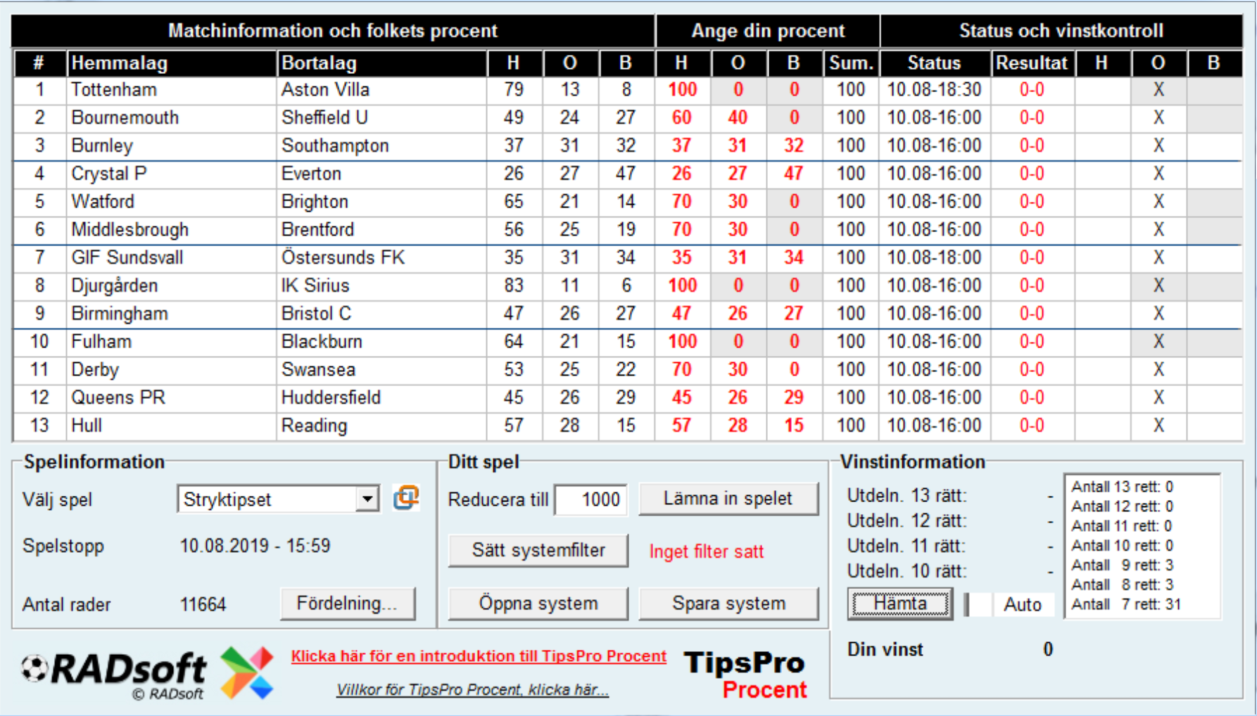 TipsPro Procent
